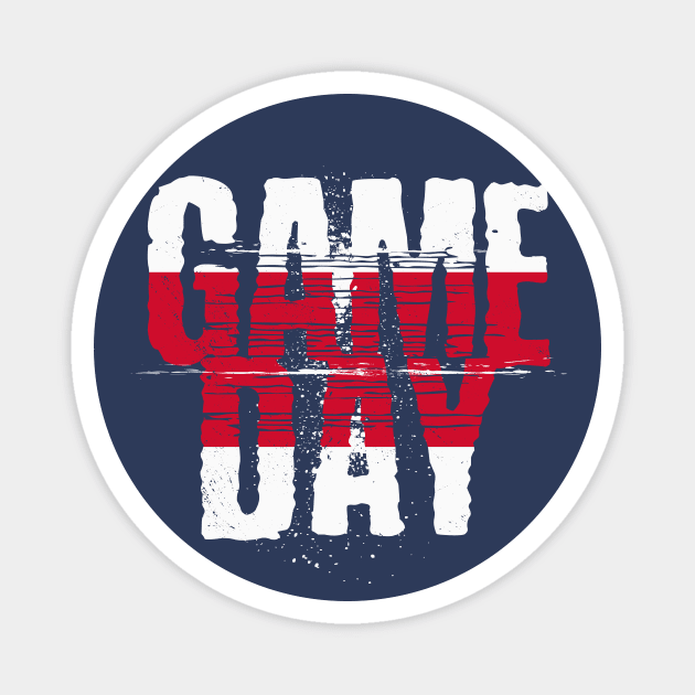 Red and Blue Gameday // Grunge Vintage Football Game Day Magnet by SLAG_Creative